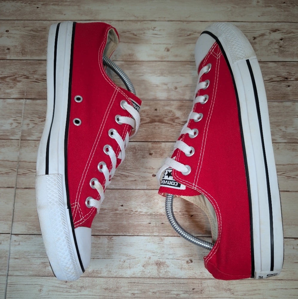 Converse All Star Chuck Taylor Low Top Red Sneakers Tennis Shoes Men's 10 - Picture 9 of 15